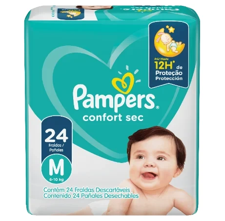 PAMPERS PAÑALES CONFORT SEC M 491 G x 12 Uds.