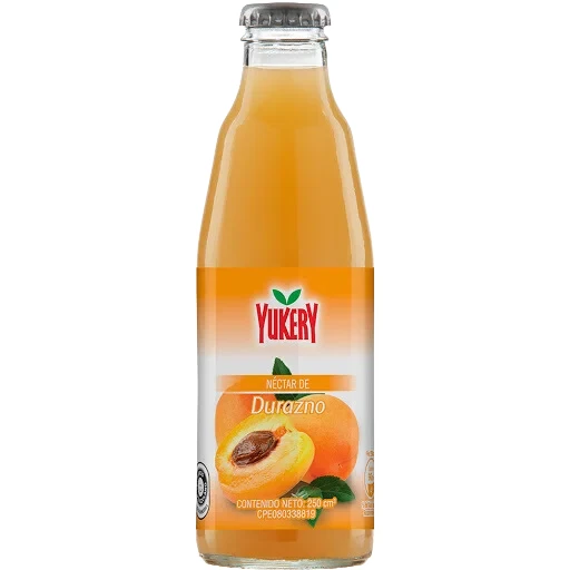 YUKERY DURAZNO Botella 250 ml x 12 Uds.