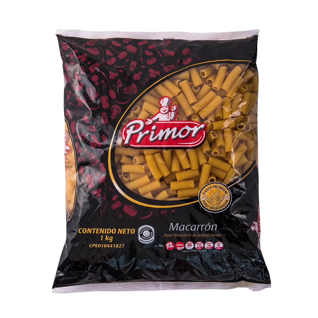 [H502] PASTA CORTA MACARRON 1 KG x 12 Uds (E)