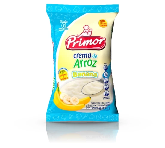 [H375] PRIMOR CREMA ARROZ BANANA 450 G (BOLSA) x 16 Uds.