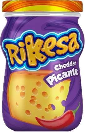 [T485] RIKESA CHEDDAR PICANTE 200 G x 18 Uds.